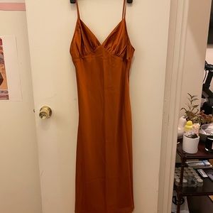 NWOT Abercrombie and Fitch satin orange dress